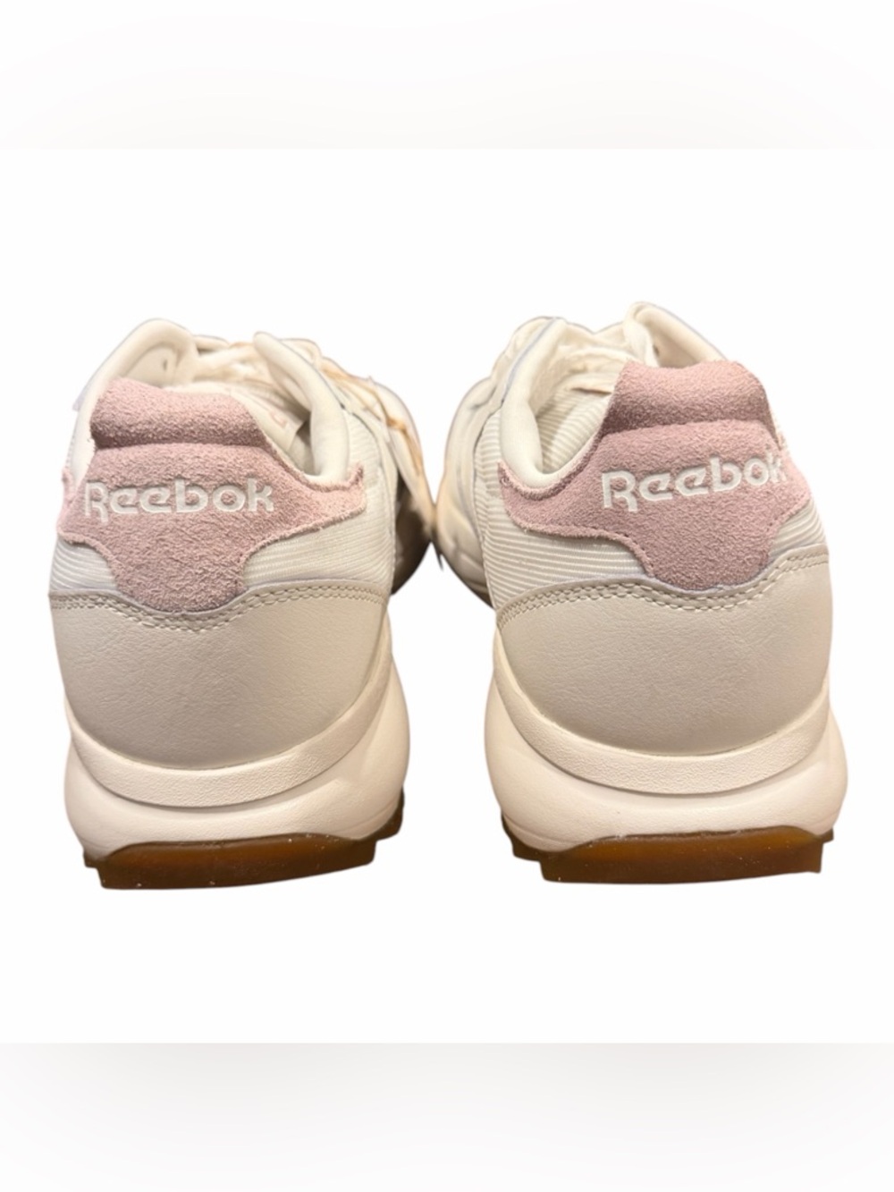 Reebok Women's White Sneakers with Pink Accents and Gum Outsole - Picture 8 of 11